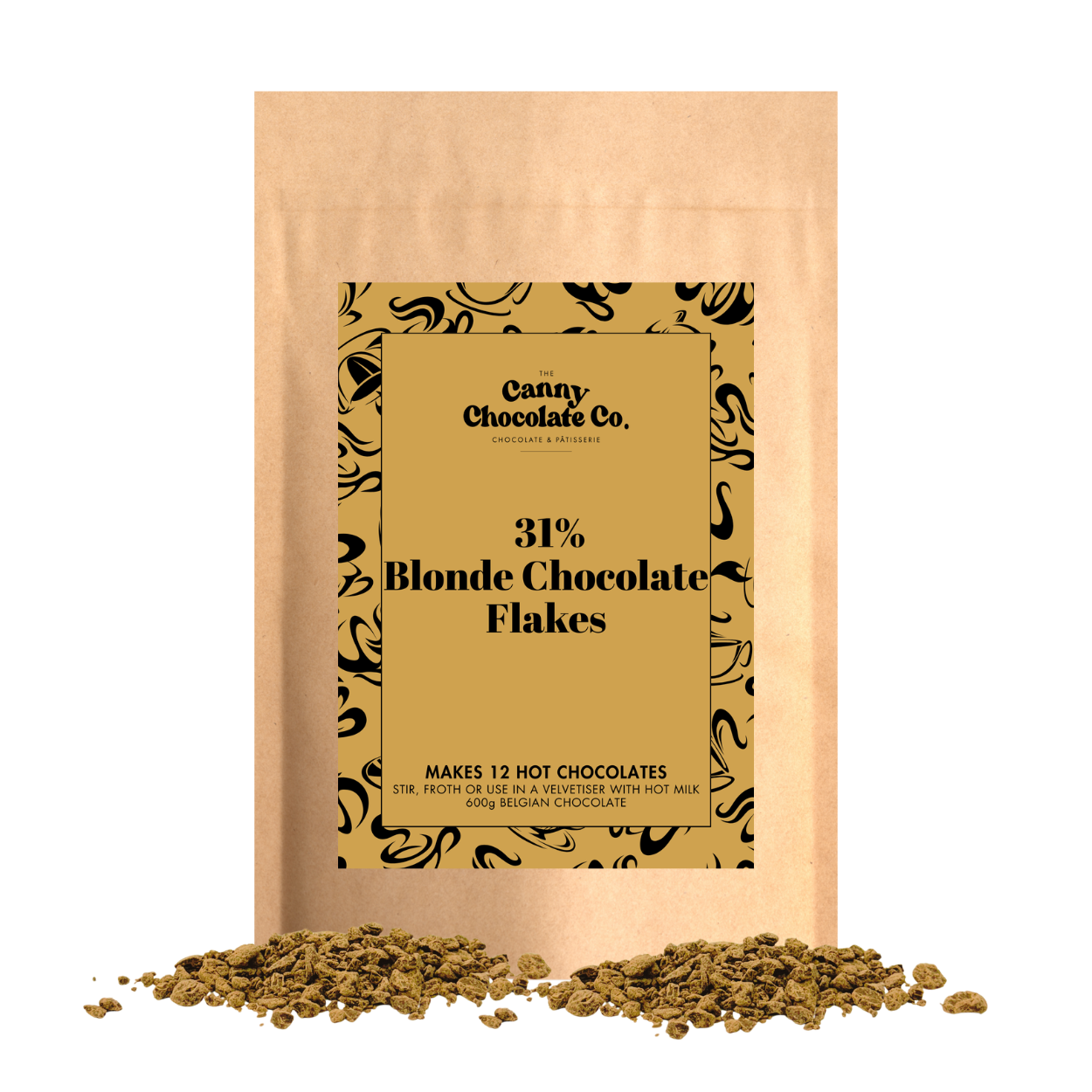 Belgian Hot Chocolate Flakes – 31% Blonde Chocolate