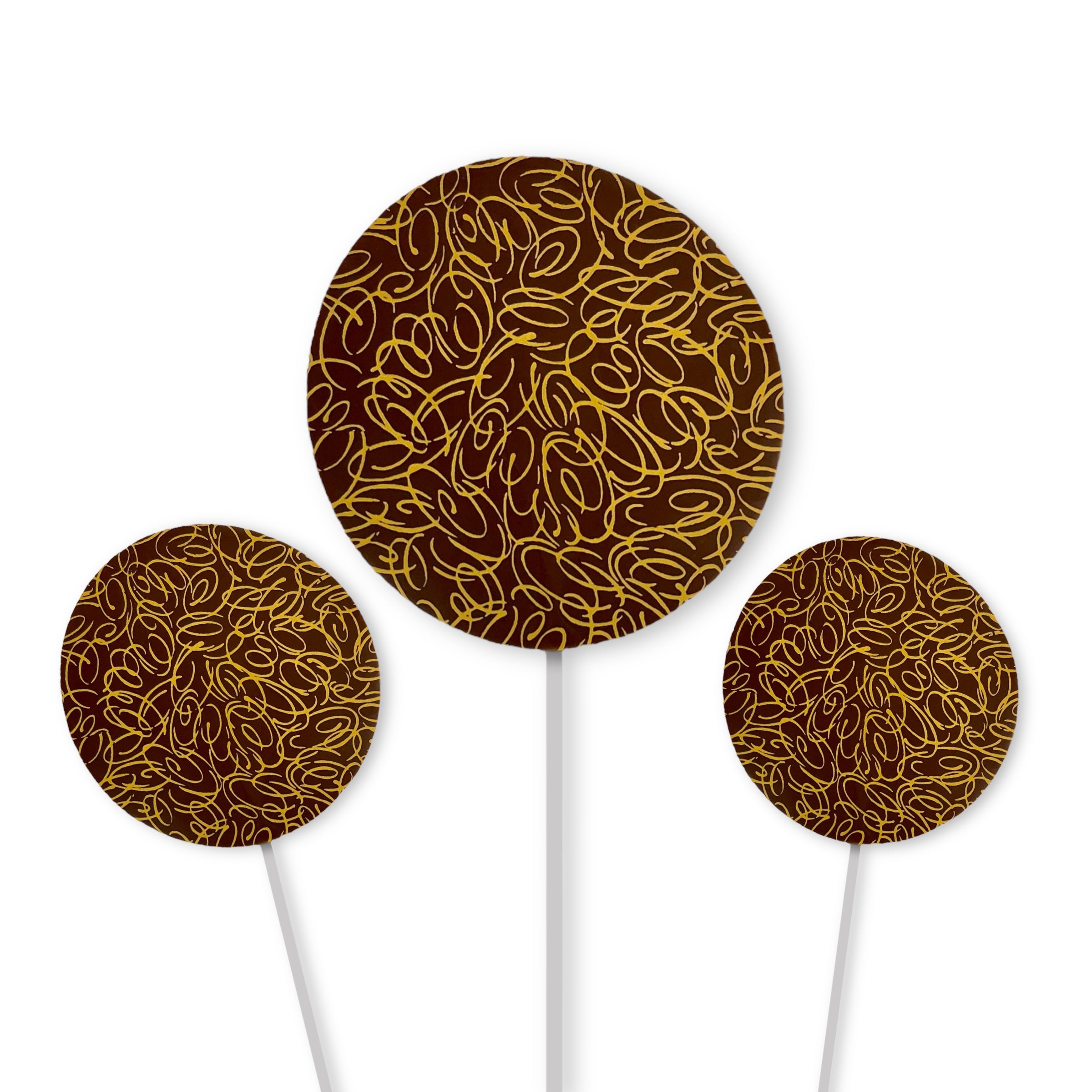 A milk chocolate lollipop made with Belgian milk chocolate 