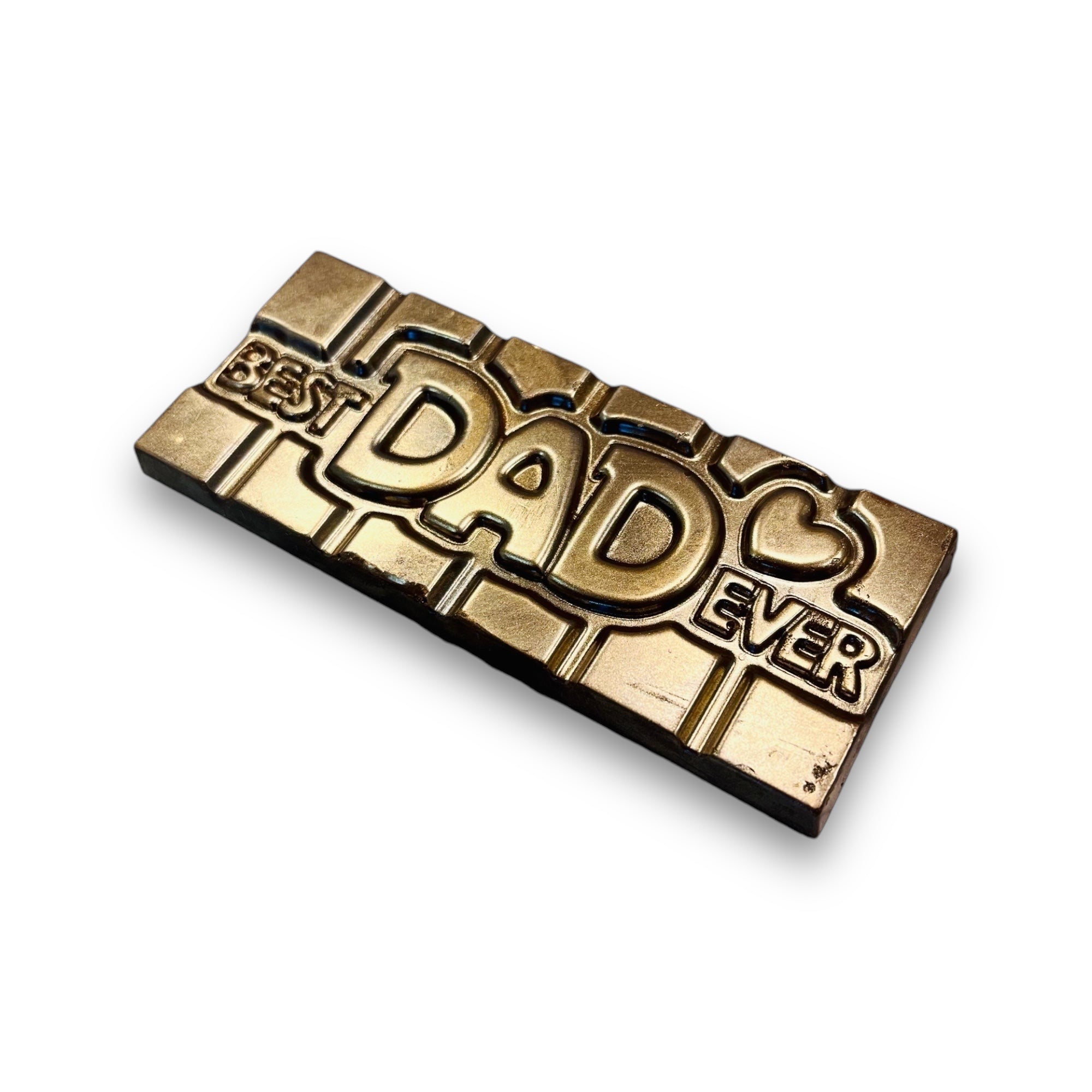 Best Dad Ever Solid Belgian Milk Chocolate Bar with gold dust finish