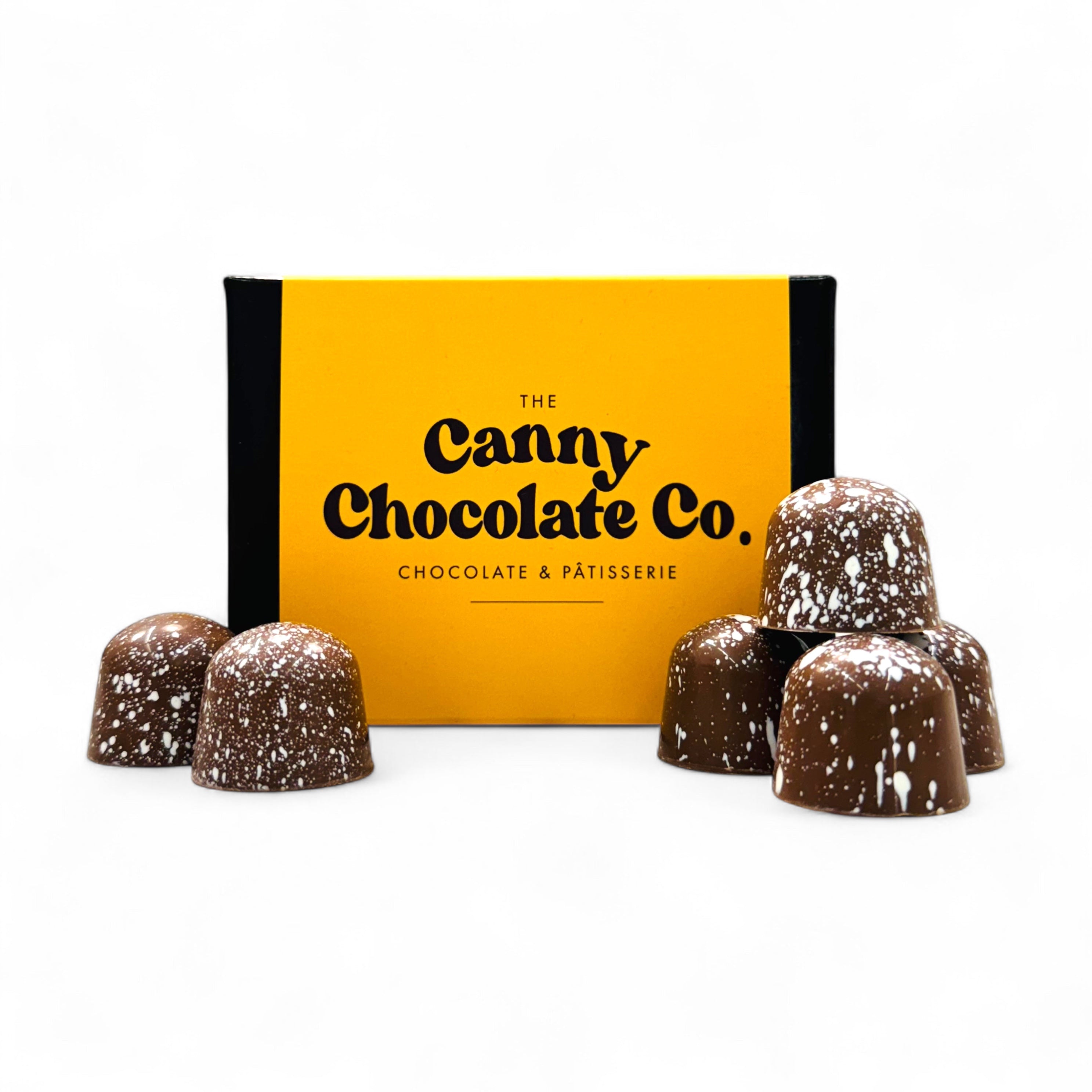 Box of 6 Chocolate Fudge Brownie Bonbons – ganache and brownie inside Belgian chocolate