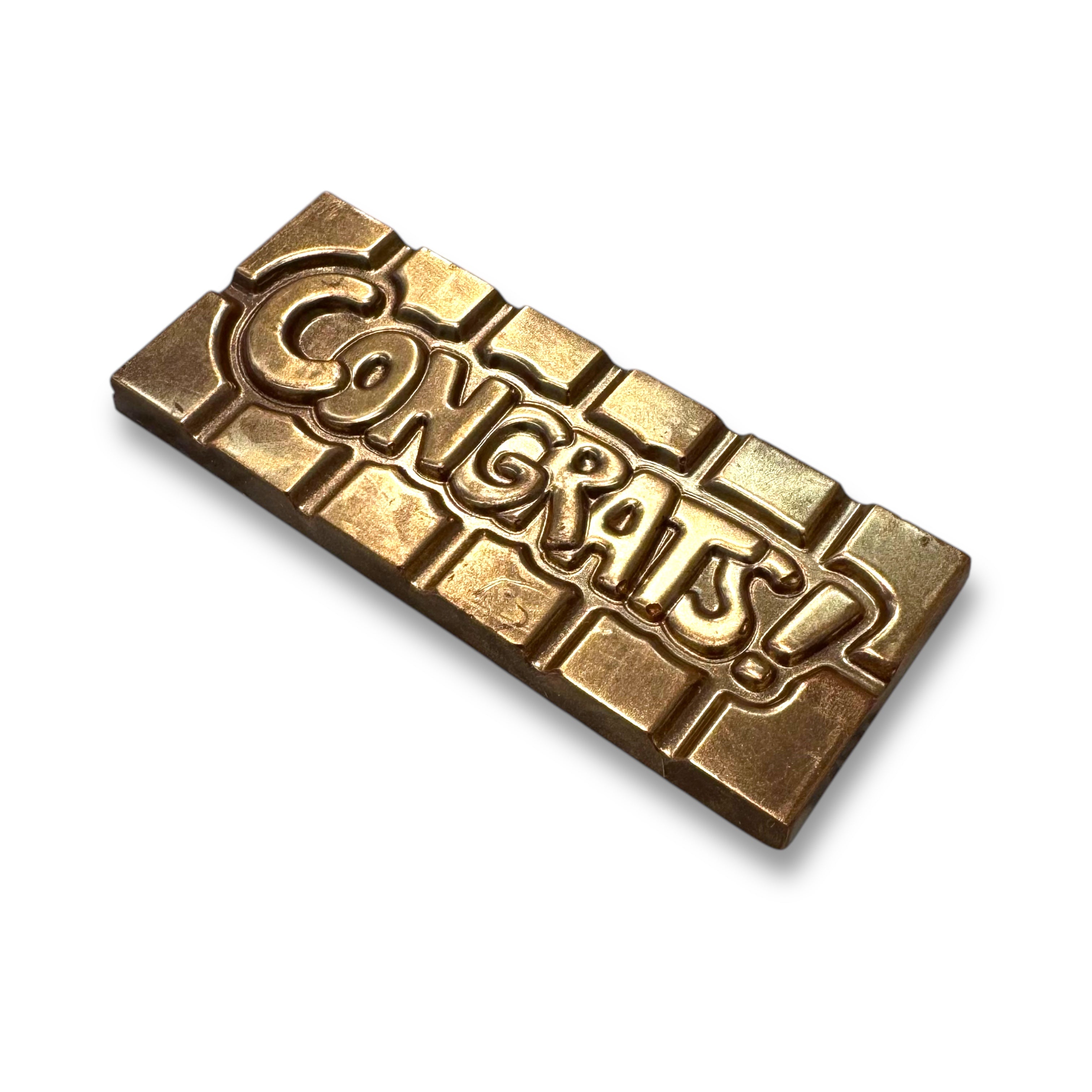 Congrats! Solid Belgian Milk Chocolate Bar with gold dust finish