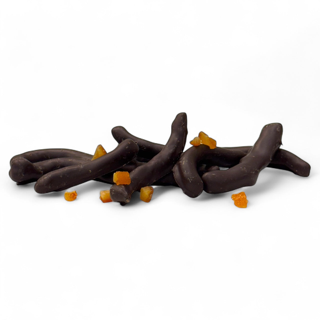 Dark Chocolate-dipped candied orange peel sticks – orangettes
