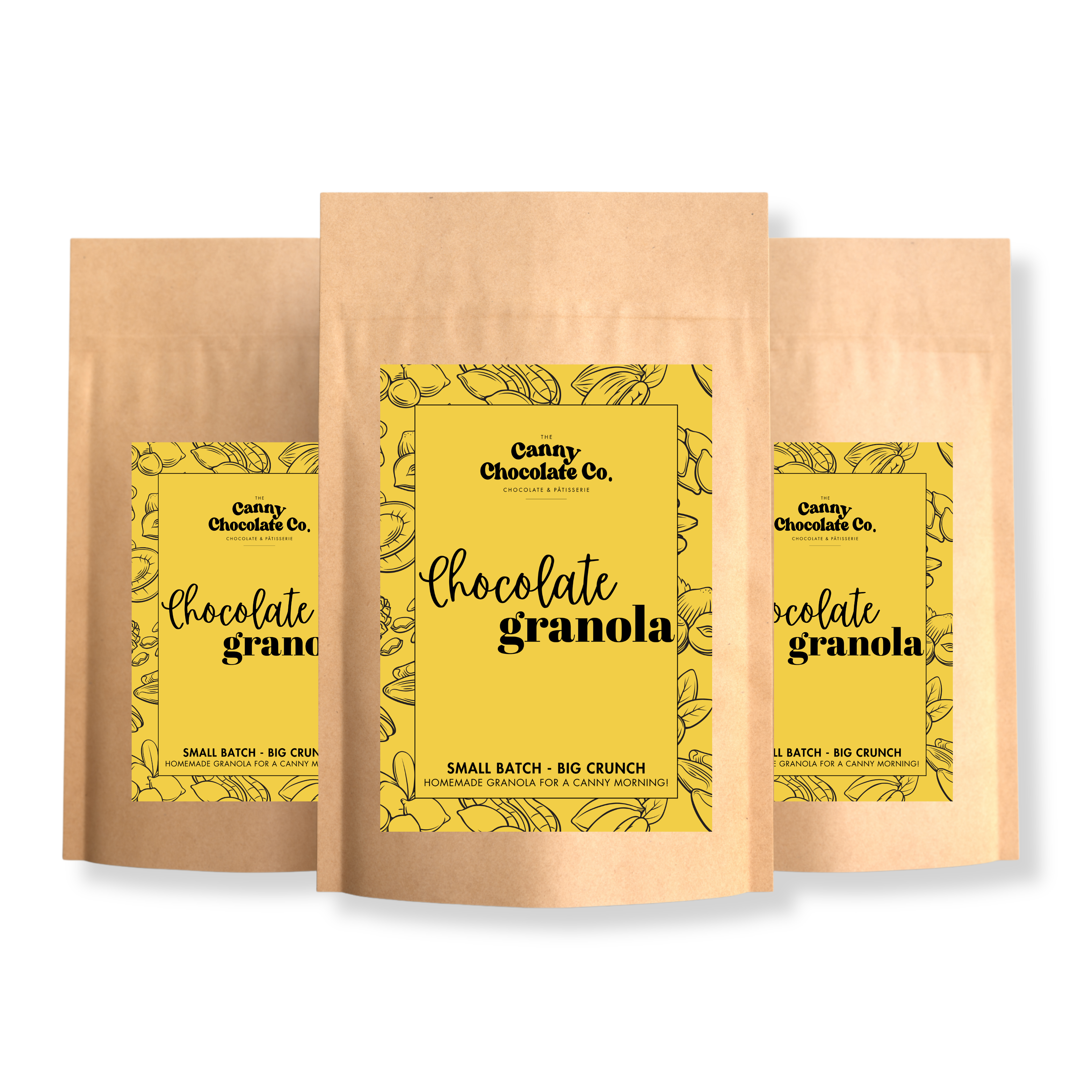 Handmade granola with Belgian blonde and dark chocolate, oats, nuts, fruit – bag
