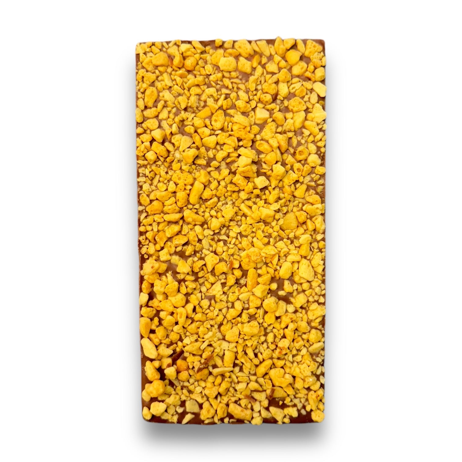 Milk Chocolate Bar topped with crunchy honeycomb pieces
