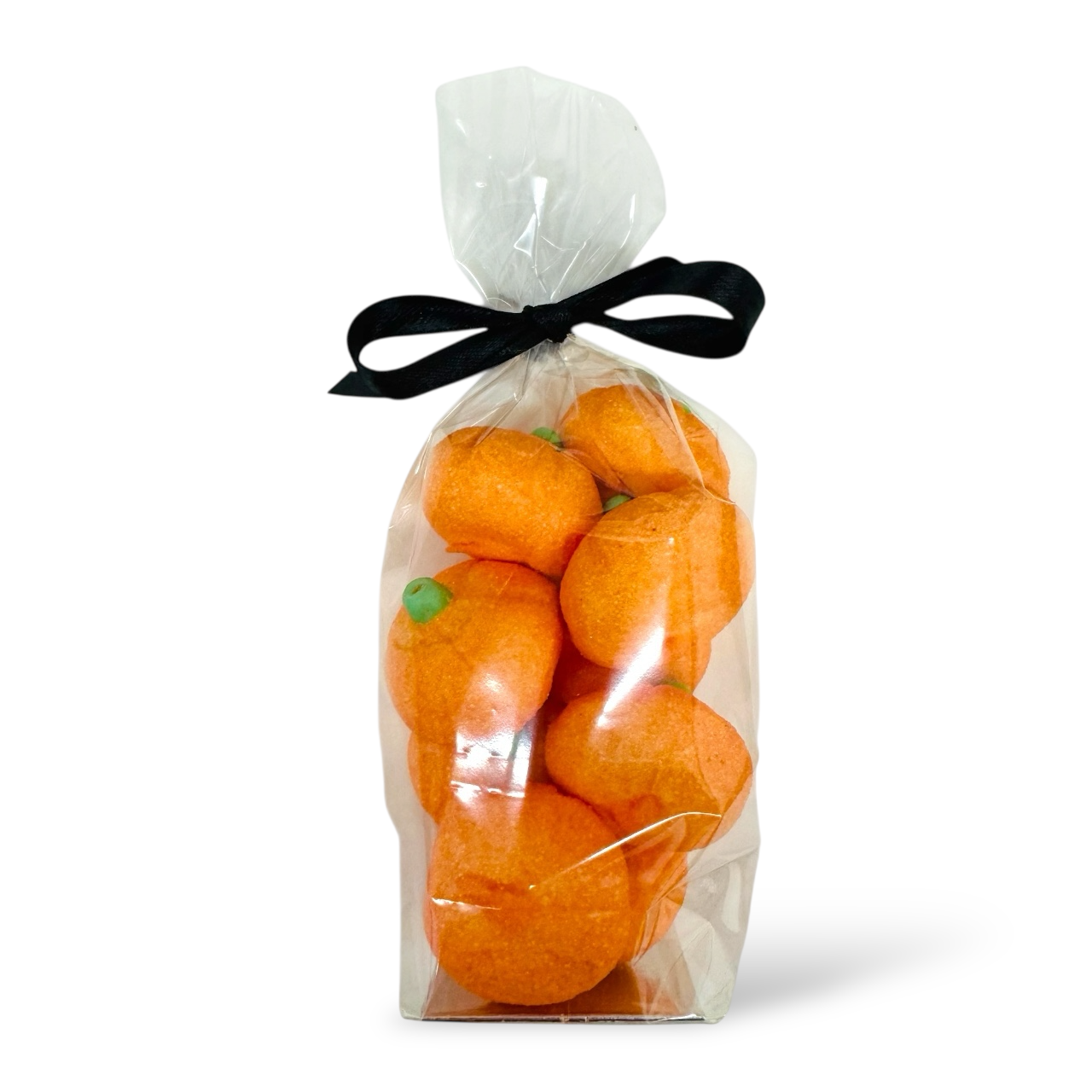 Pumpkin-shaped marshmallows for decorating hot chocolate or desserts
