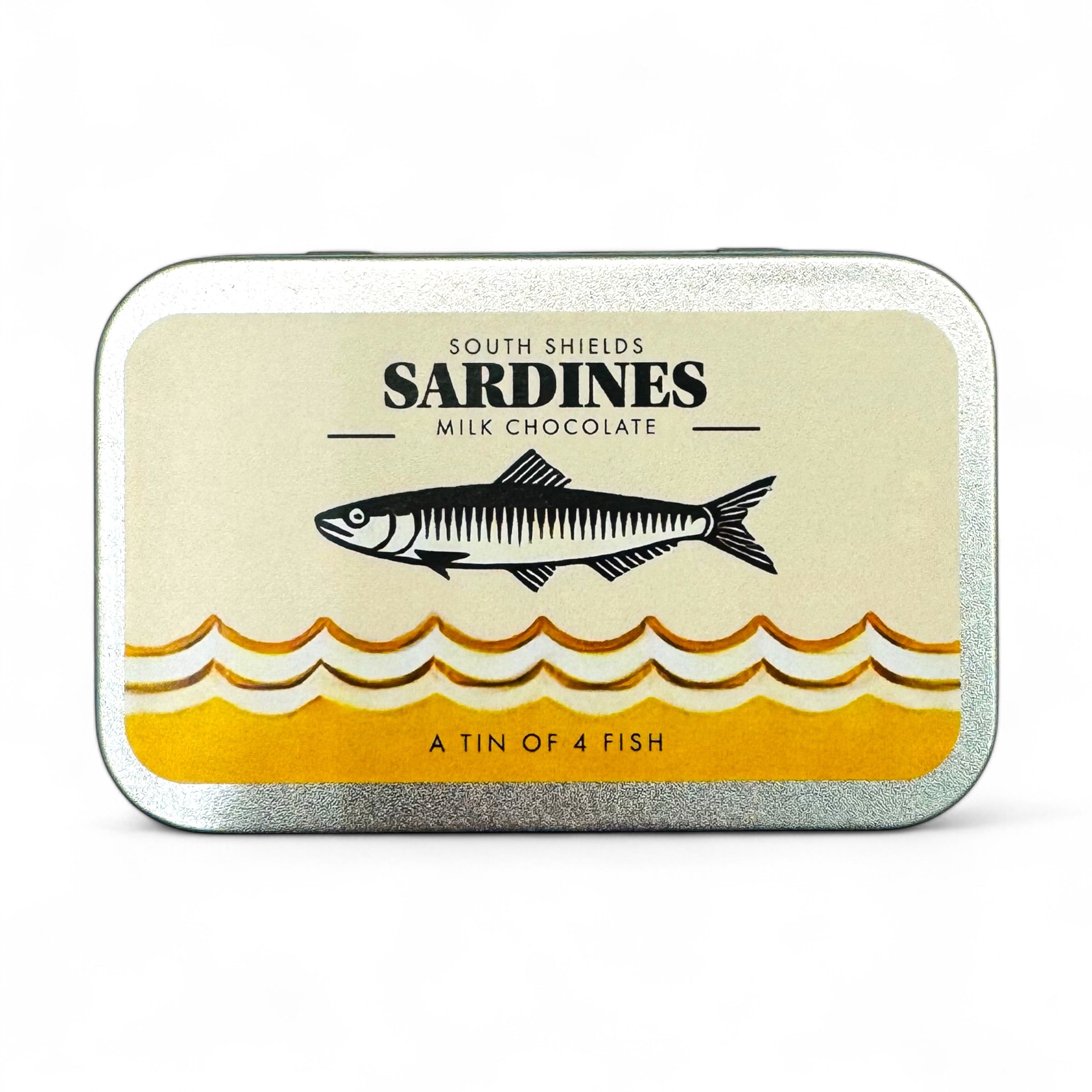 Tin of Milk Chocolate Fish – novelty Belgian chocolate sardines
