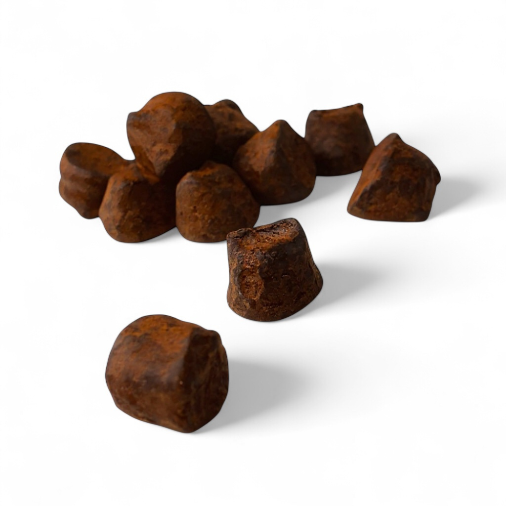 Chilli Snuffle Truffles – dark chocolate with warming chilli, pig logo
